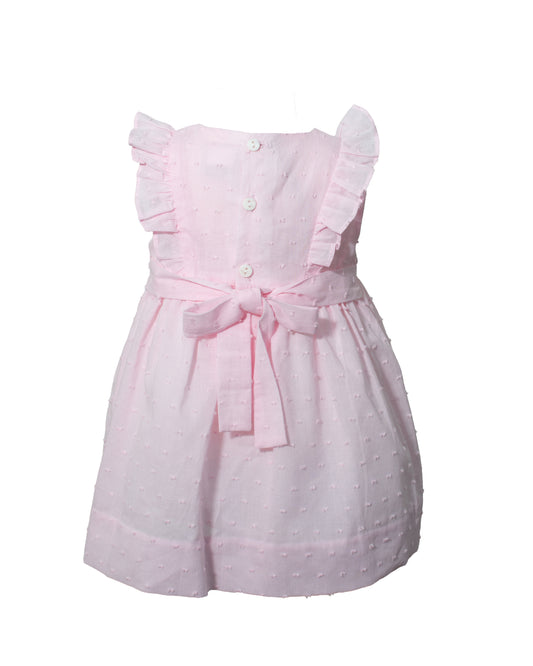 Swiss Dot Pink Baby Girl Dress & Panty