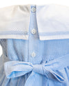 Smocked Sail Boats Sleeveless Blue Baby Girl Dress