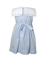 Light Blue sail Boat Seersucker Sleeveless Dress with sailor collar and bow