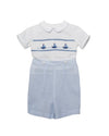 Smocked Sail Boats Bobby Suit