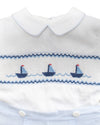 Smocked Sail Boats Bobby Suit