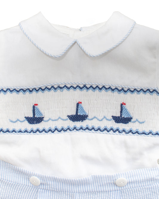 Smocked Sail Boats Bobby Suit