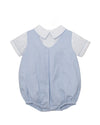 2pc Check Baby Boy Bubble Romper