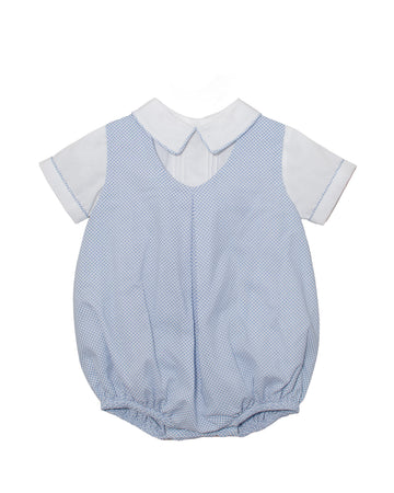 2pc Check Baby Boy Bubble Romper