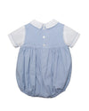 2pc Check Baby Boy Bubble Romper