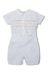 Baby Boy Christening Vested 2 Piece Set Shorts and Shirt- Carriage Boutique Baptism Wedding Special Occasion 
