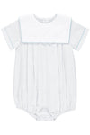 Personalized Baby Boy Classic Monogram Romper - White