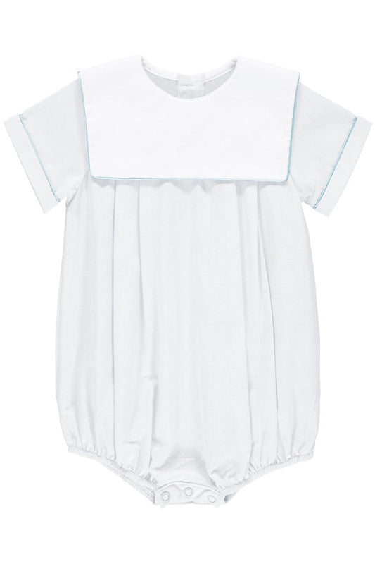 Personalized Baby Boy Classic Monogram Romper - White