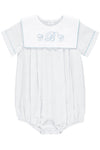 Personalized Baby Boy Classic Monogram Romper - White