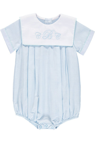 Personalized Baby Boy Classic Monogram Romper - Blue