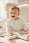 Little Girl Cardigan White with Lace Collar
