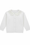 Little Girl Cardigan White with Lace Collar