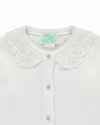 Baby Girl Cardigan White with Lace Collar