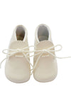 Baby Boys Leather Soft Sole Shoes with Laces- Beige