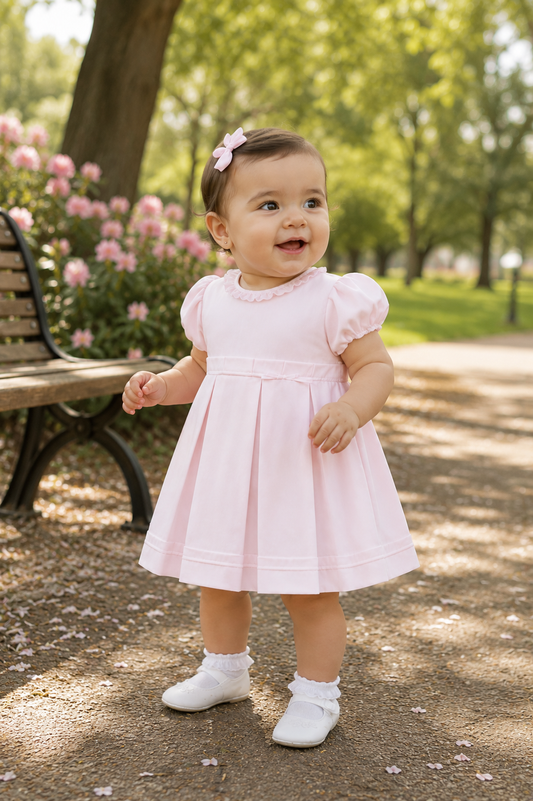 20097-Pink Classy Pique Baby Girl Dress