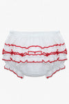 70016-Baby Girl Ruffle Diaper Cover Red Trim
