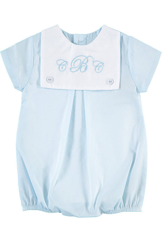 Personalized Monogram Baby Boy Bubble Romper