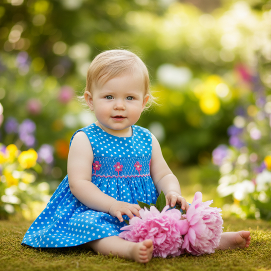 Smocked-Polka-Dot-Flowers-Baby-Girl-Sleeveless-Dress