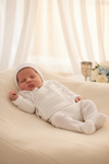 Elegant White 3 Pc Bris Outfit with Bonnet