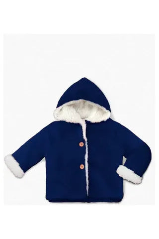 Carriage Boutique Sherpa-Lined Hooded Jacket Navy
