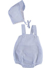 Sleeveless Seersucker Baby Boy Bubble Romper