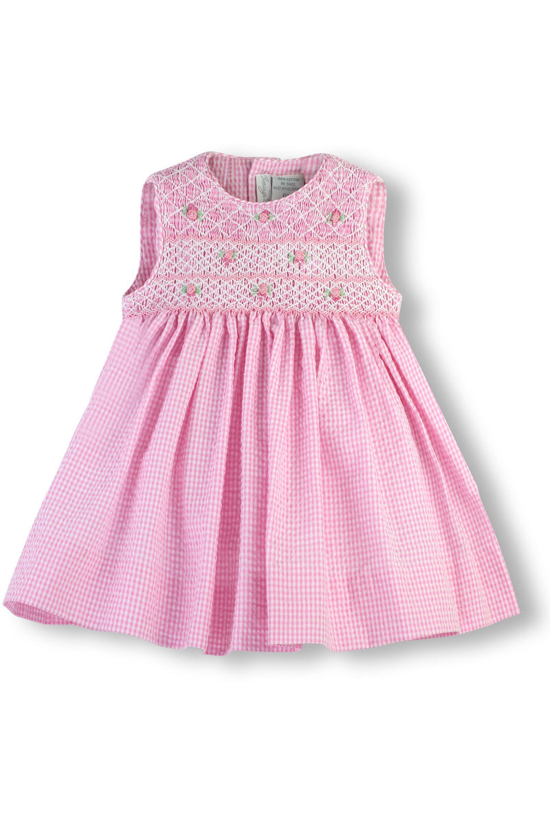 Pink Seersucker Baby Girl Dress