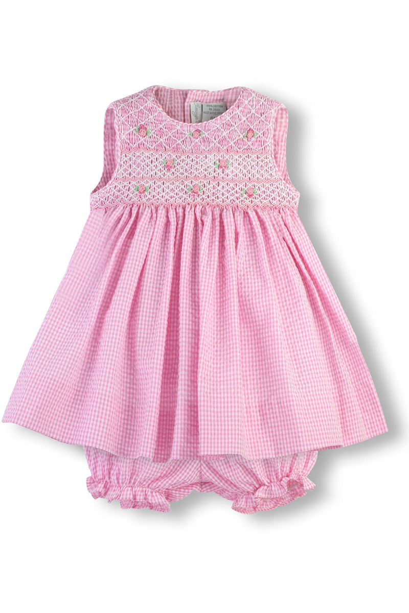 Pink Seersucker Baby Girl Dress