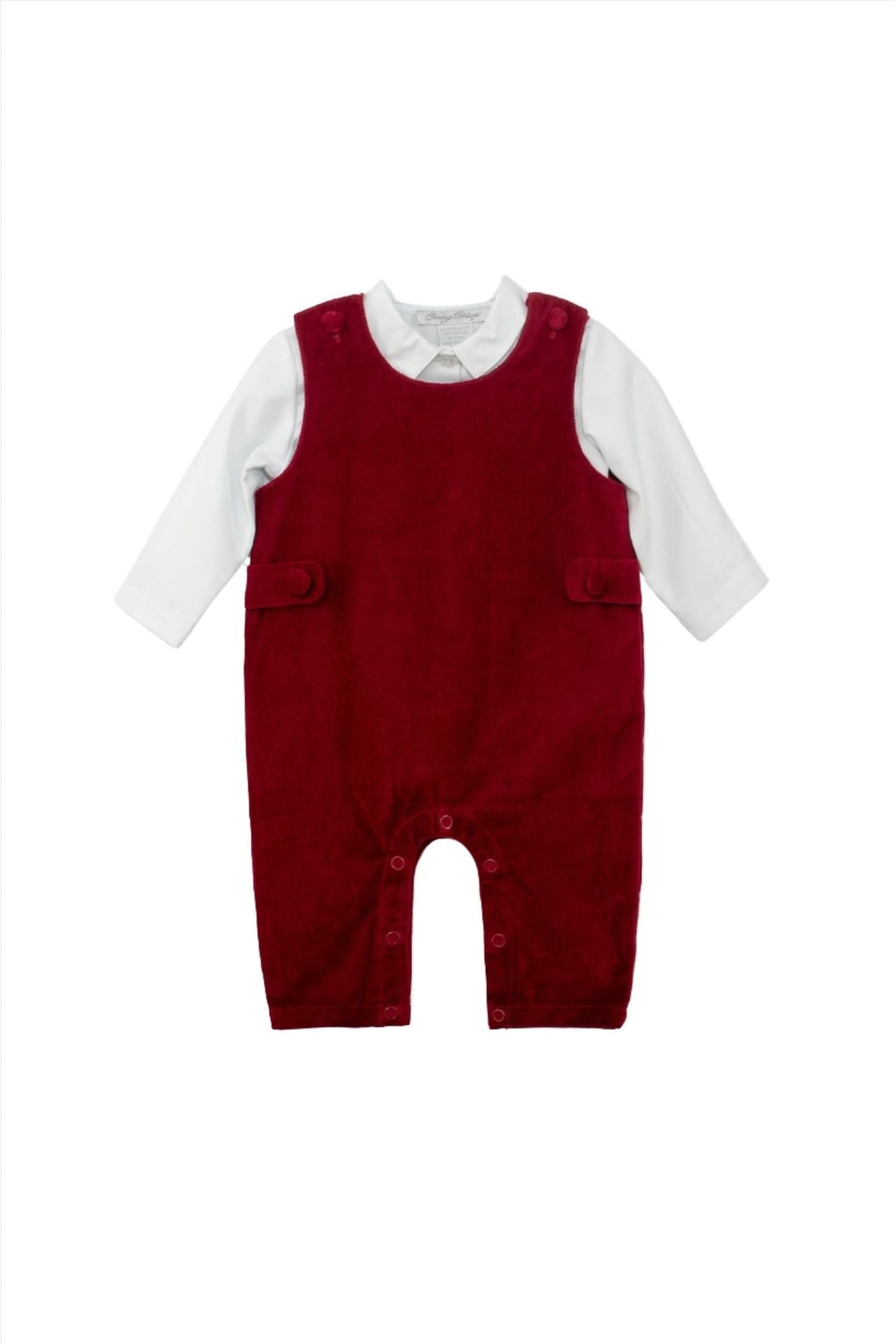 Baby Boy Red Velvet Long Romper Baby