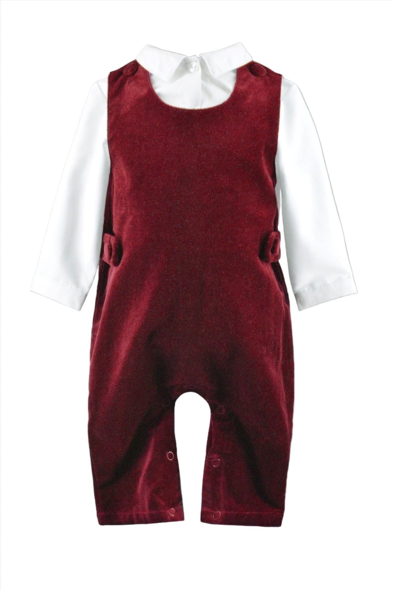 Baby Boy Red Velvet Long Romper