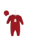 Baby Boy Romper with Hat Santa's Teddy Bear - Red