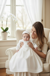 Baby Christening & Baptism Gown Pebble Stitch with Removable Skirt