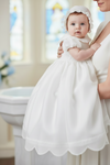 Baby Girl Baptism & Christening Gown Scallop with Bonnet