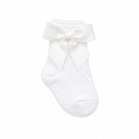 Baby Girl Christening & Baptism Socks with Bow Pink 3