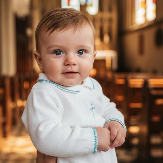 Boys' Long Christening & Baptism Outfit Set – Blue Cross By Carriage Boutique 3