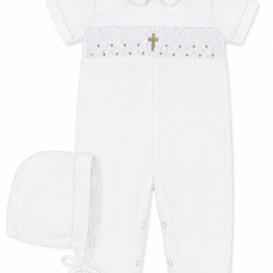 Boys' Long Christening & Baptism Outfit Set – Hand Smocked Cross by Carriage Boutique 2