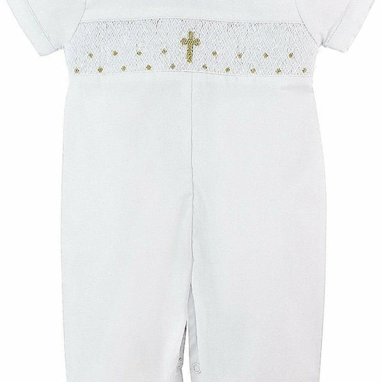 Boys' Long Christening & Baptism Outfit Set – Hand Smocked Cross by Carriage Boutique 3