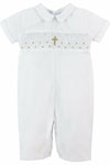 Boys' Long Christening & Baptism Outfit Set – Hand Smocked Cross by Carriage Boutique 3