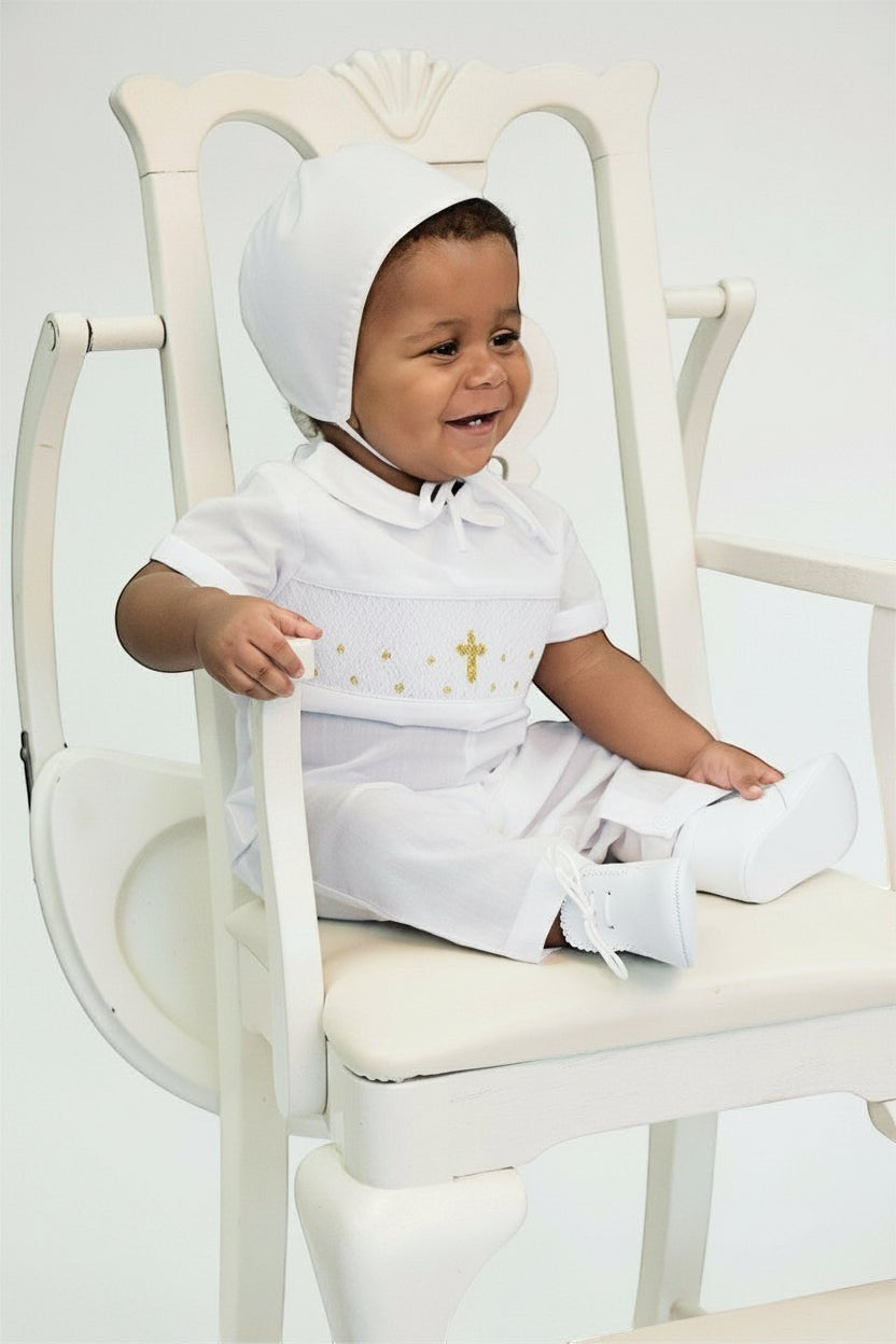 
Boys' Long Christening & Baptism Outfit Set – Hand Smocked Cross by Carriage Boutique 6