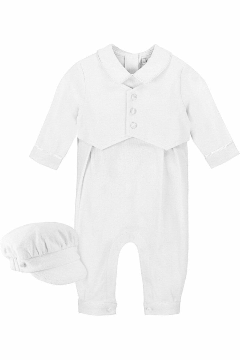 Boys' Long Christening & Baptism Outfit Set – Soft Cotton Vested By Carriage Boutique 2