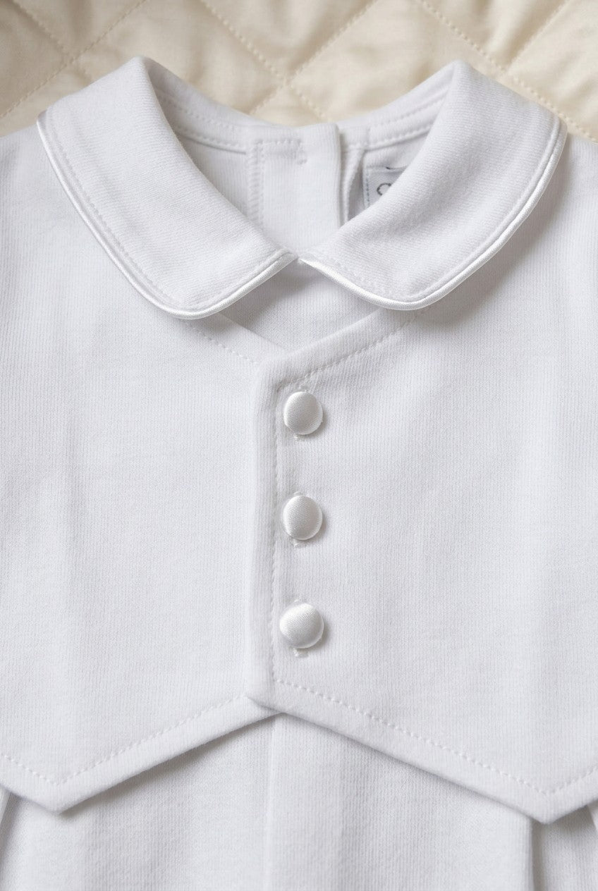 Boys' Long Christening & Baptism Outfit Set – Soft Cotton Vested By Carriage Boutique 6