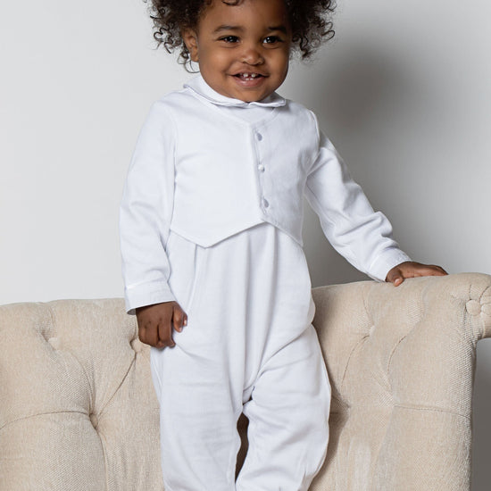Boys' Long Christening & Baptism Outfit Set – Soft Cotton Vested By Carriage Boutique 7
