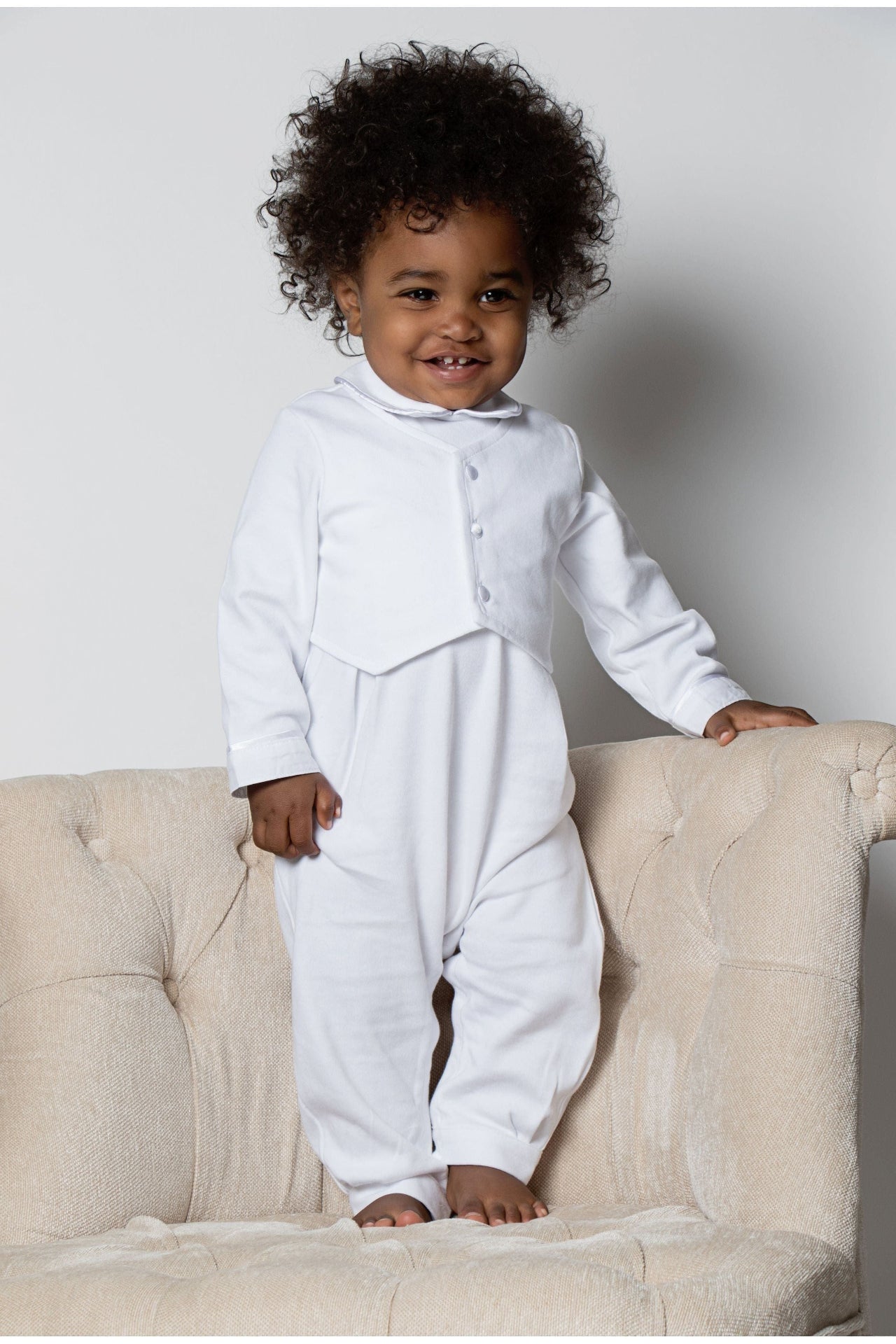 Boys' Long Christening & Baptism Outfit Set – Soft Cotton Vested By Carriage Boutique 7