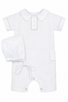 White baby romper with collar Set 