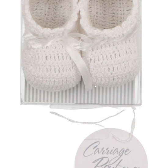 Carriage Boutique Crochet Baby Shoes with Cross 2