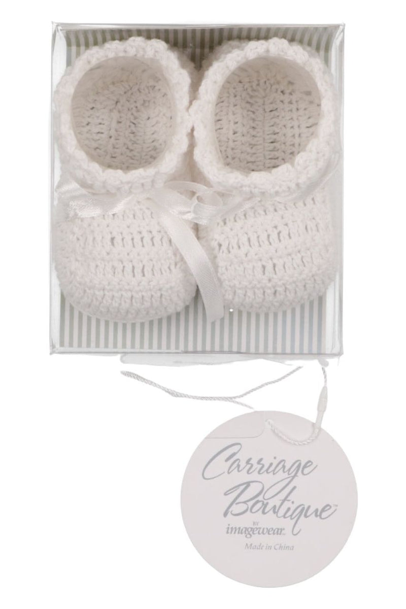 Carriage Boutique Crochet Baby Shoes with Cross 2