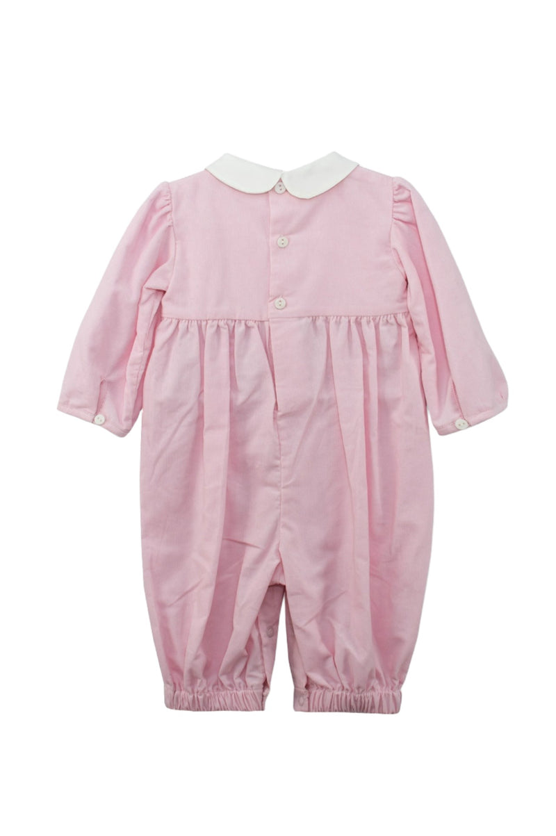 Carriage Boutique Pink Smocked Corduroy Baby Girl Longall 2