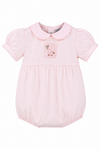 52002-Carriage Boutique Baby Girl Hand Smocked Bubble Romper