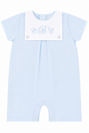 Personalized Baby Boy Shortall – Classic Monogram Romper in Soft Cotton
