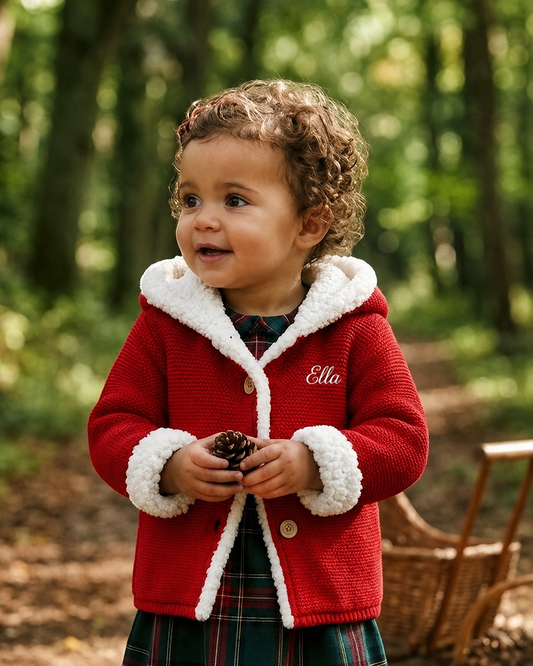 Carriage Boutique Sherpa-Lined Hooded Jacket Red