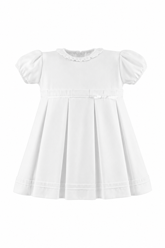 White Classy Pique Baby Girl Dress
